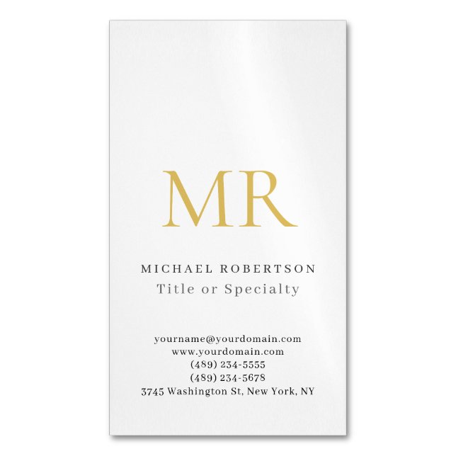 Professionelles klassisches Monogramm-Minimalist P Magnetische Visitenkarte (Vorderseite Vertikal)