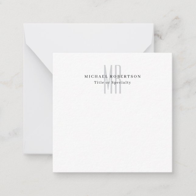 Professionelles klassisches Monogramm-Minimalist P Mitteilungskarte (Vorderseite)