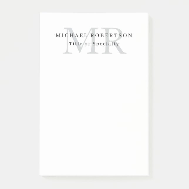 Professionelles klassisches Monogramm-Minimalist P Post-it Klebezettel (Vorderseite)