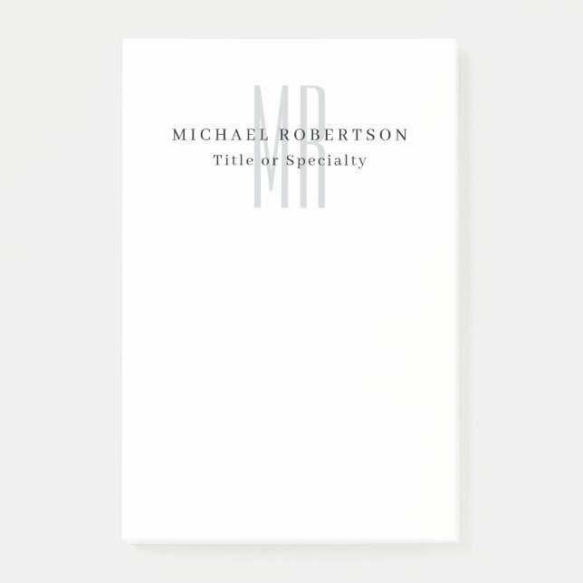 Professionelles klassisches Monogramm-Minimalist P Post-it Klebezettel (Vorderseite)