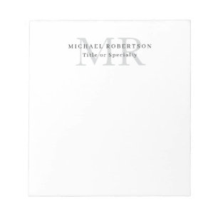 Professionelles klassisches Monogramm minimalistis Notizblock