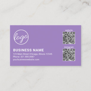 Professionelles Lavendel-Logo QR-Code Modern Visitenkarte