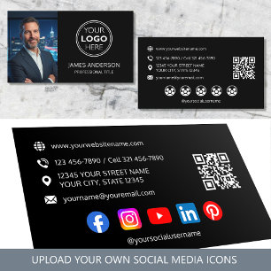 Professionelles Logo Foto Social Media QR Code Sch Visitenkarte