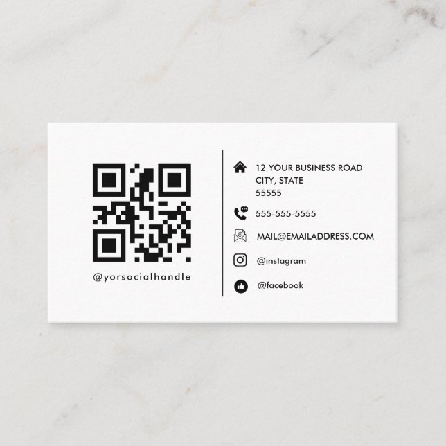 Professionelles Logo mit QR-Code (Minimalistisch) Visitenkarte (Vorderseite)
