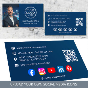 Professionelles Logo Profilfoto Social Media Navy Visitenkarte