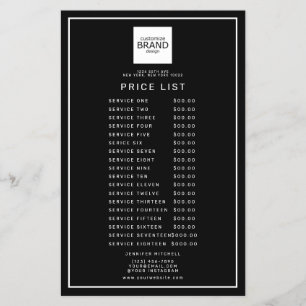 Professionelles Logo Schwarze Schönheit Preis Serv Flyer