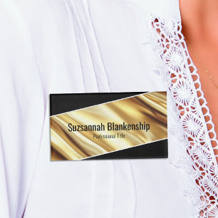 Professionelles Luxus-Goldband Schwarz Text Namenschild