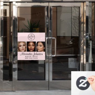 Professionelles Makeup-Studio Foto Blush Pink Foli Fensteraufkleber