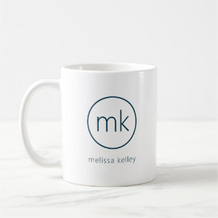 Professionelles Minimal-Monogramm Initial Indigo B Kaffeetasse