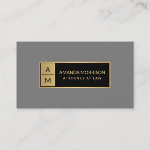 Professionelles minimales Monogramm Gold/Grau Anwa Visitenkarte