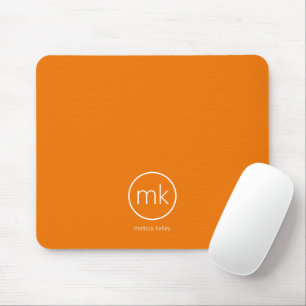 Professionelles minimales Monogramm Tangerine Oran Mousepad