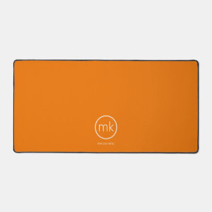 Professionelles minimales Monogramm Tangerine Oran Schreibtischunterlage