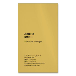 Professionelles minimalistisches modernes Goldfarb Magnetische Visitenkarte