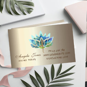 Professionelles Modernes Blaue Lotusblume Yoga Mäd Magnetische Visitenkarte