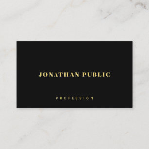 Professionelles modernes elegantes Template Schwar Visitenkarte
