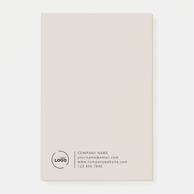 Professionelles modernes Geschäftslogo Beige Post-it Klebezettel (Vorderseite)