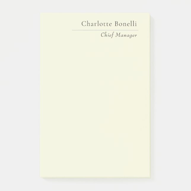 Professionelles modernes minimalistisches einfache post-it klebezettel (Vorderseite)
