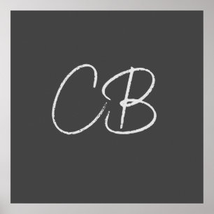Professionelles modernes Monogramm minimalistische Poster