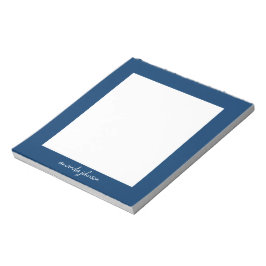 Professionelles modernes Navy-Blue-Monogramm Volls Notizblock