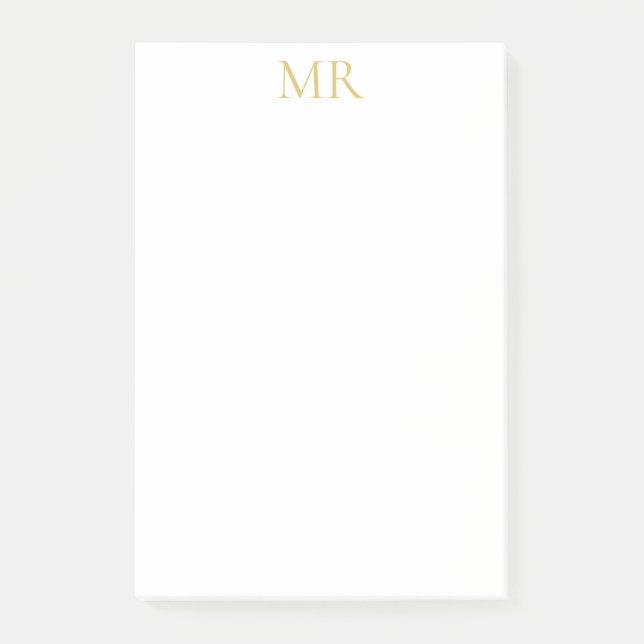 Professionelles Monogramm Minimalistischer Klarnam Post-it Klebezettel (Vorderseite)