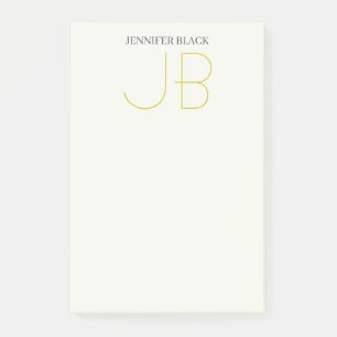 Professionelles Monogramm Pastellfarbe Moderne Sch Post-it Klebezettel