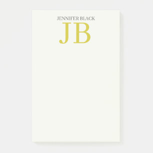 Professionelles Monogramm Pastellfarbe Moderne Sch Post-it Klebezettel