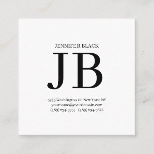 Professionelles Monogramm Schwarz Weiß Begleitkarte