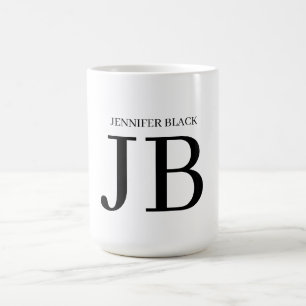 Professionelles Monogramm Schwarz Weiß Kaffeetasse