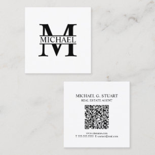 Professionelles Monogramm und Name Quadratische Visitenkarte