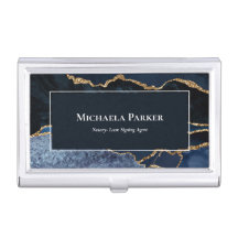 Professionelles Navy Blau Gold Achat Geode Weiß