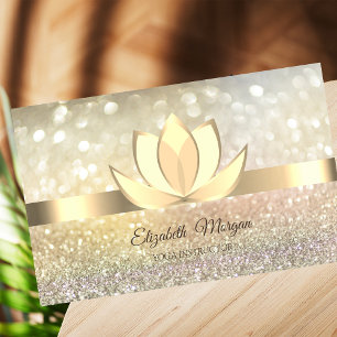 Professionelles Ombre Bokeh Gold, Lotus Yoga Visitenkarte