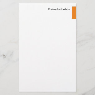 Professionelles Orange Weiß Einfach Schlicht Kreat Briefpapier