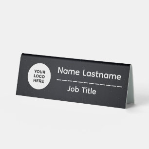 Professionelles Schreibtisch-Schild mit Logo Tischaufsteller