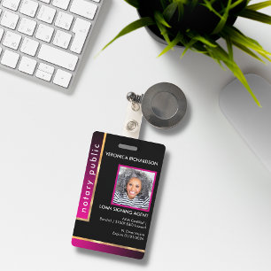Professionelles Schwarz & Hot Pink Notar-Foto-Abze Ausweis