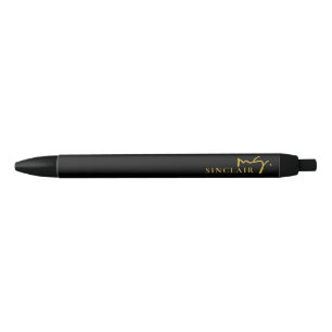 Professionelles Schwarz und Gold Schrift Elegante  Kugelschreiber