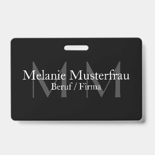 Professionelles schwarzes Monogramm-Abzeichen Serv Ausweis