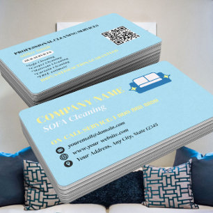Professionelles Sofa-Reinigungs-Logo QR-Code Visitenkarte