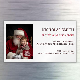 Professionelles Weihnachtsmann-Foto Magnetische Visitenkarte