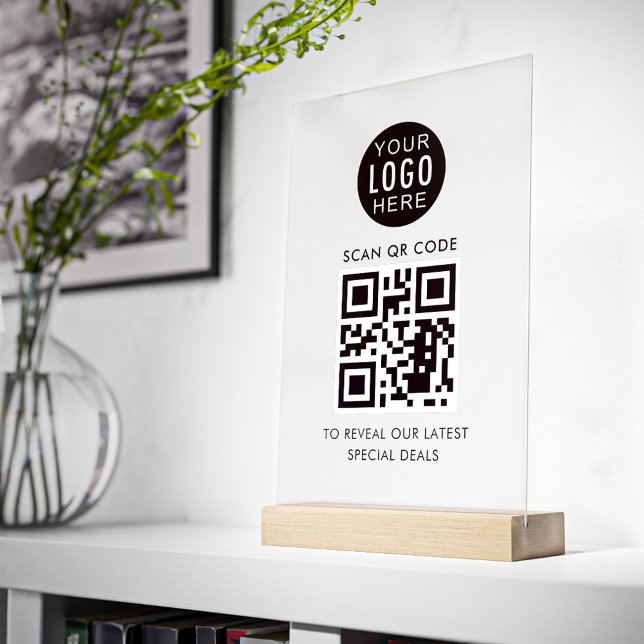 Professionnel et Logo QR Code Minimaliste (Business and Logo QR Code Minimalist Acrylic Sign)