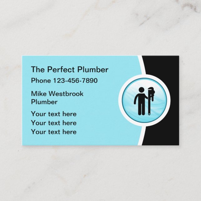 Professionnel Plumber Carte de visite unique (Devant)