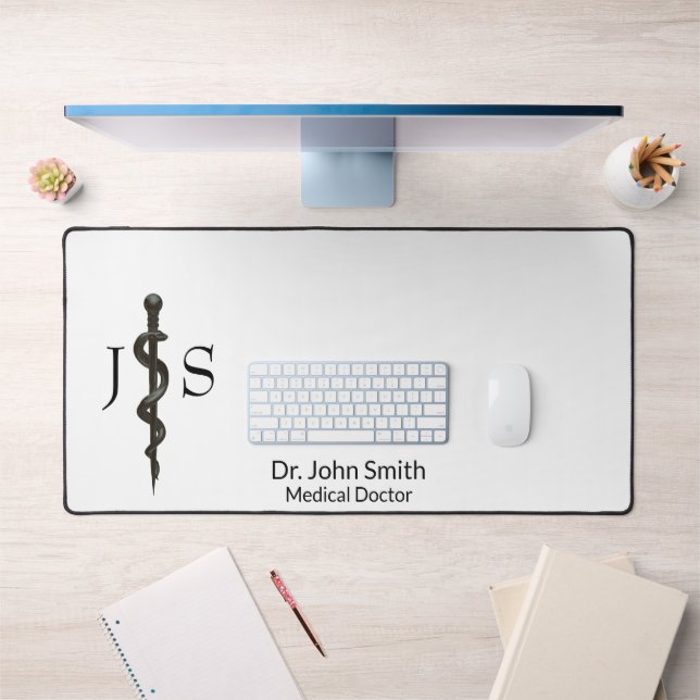 Professionnel Simple Asclepius Noir Blanc Médicale (Bureau 1)