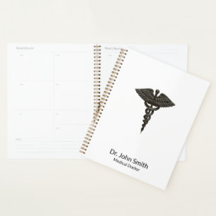 Professionnel Simple Caduceus Noir Blanc Médicale