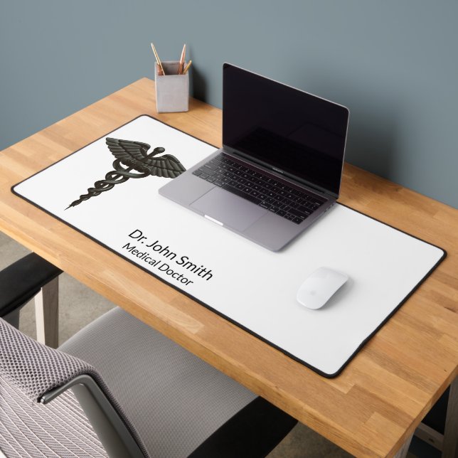 Professionnel Simple Caduceus Noir Médicale Blanc (Bureau 2)