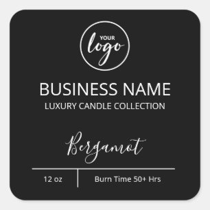 Professionnel Simple Logo Black Soap Bar Étiquette
