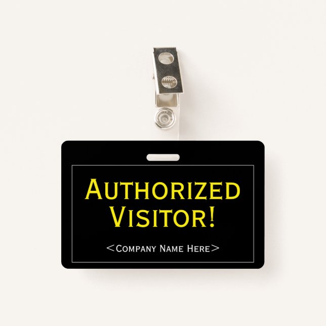 Professionnel "Visiteur autorisé !" Badge (Devant avec clip)