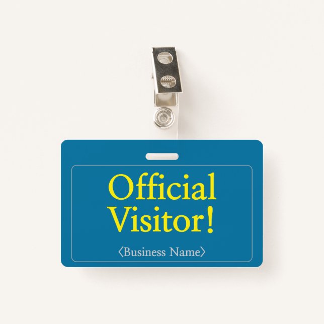 Professionnel "Visiteur Officiel" ! Badge (Devant avec clip)