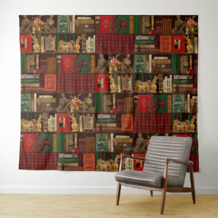 Professor Darksage's magische Weihnachtsbibliothek Wandteppich