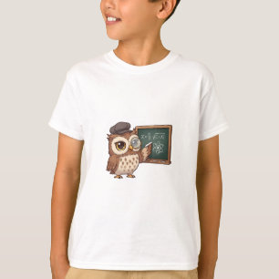 Professor Eule Schultafel Kinder T-Shirt