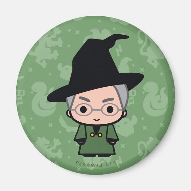 Professor McGonagall Cartoon Art Magnet (Vorne)