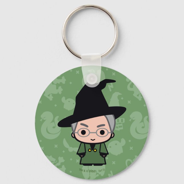 Professor McGonagall Cartoon Art Schlüsselanhänger (Vorderseite)